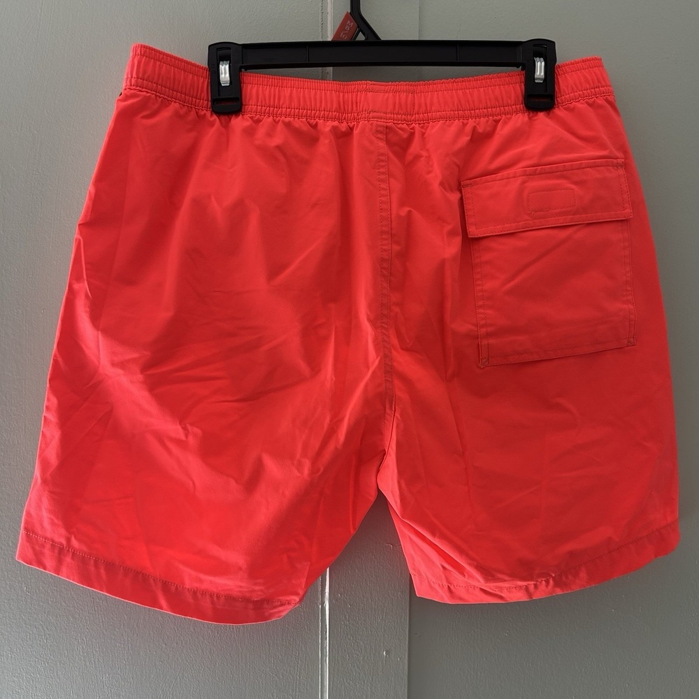 Psycho Bunny Rushup Electric Orange Neon Men's Water Swim Trunks Lined Large - Picture 6 of 12